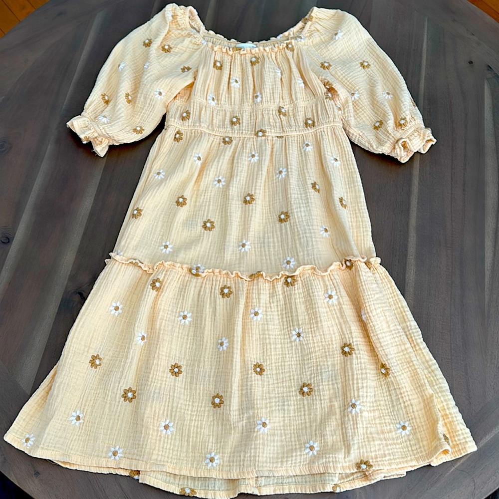 Zara Girl’s Yellow Embroidered Maxi Dress, size 11-12